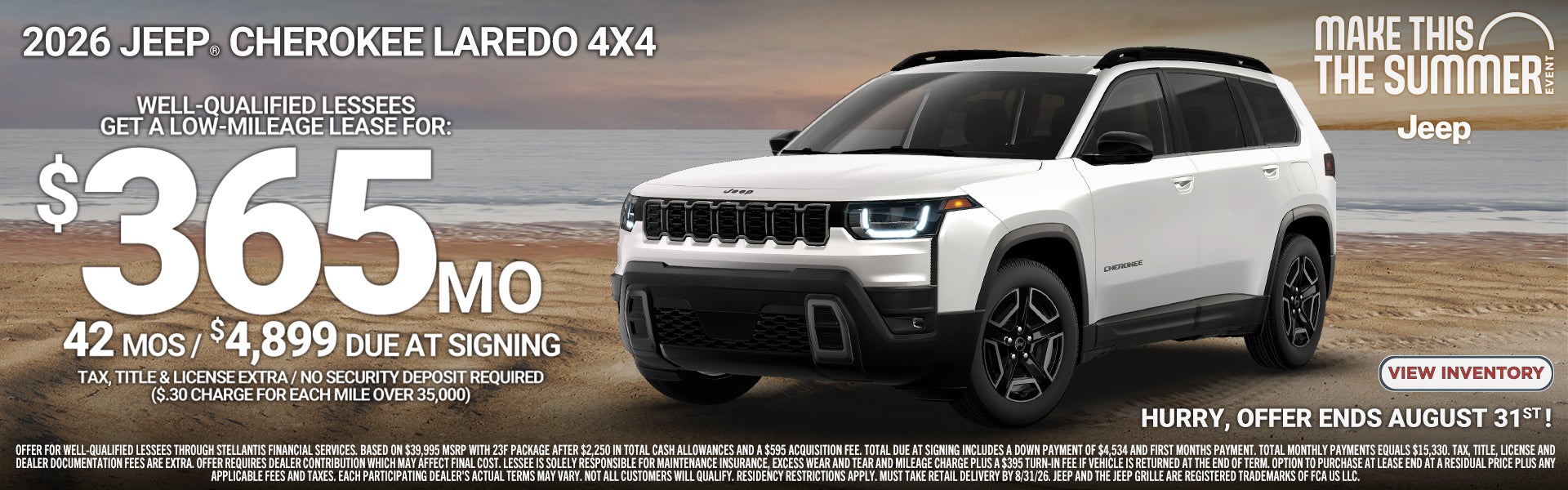 cheroke laredo $365/42/$4899