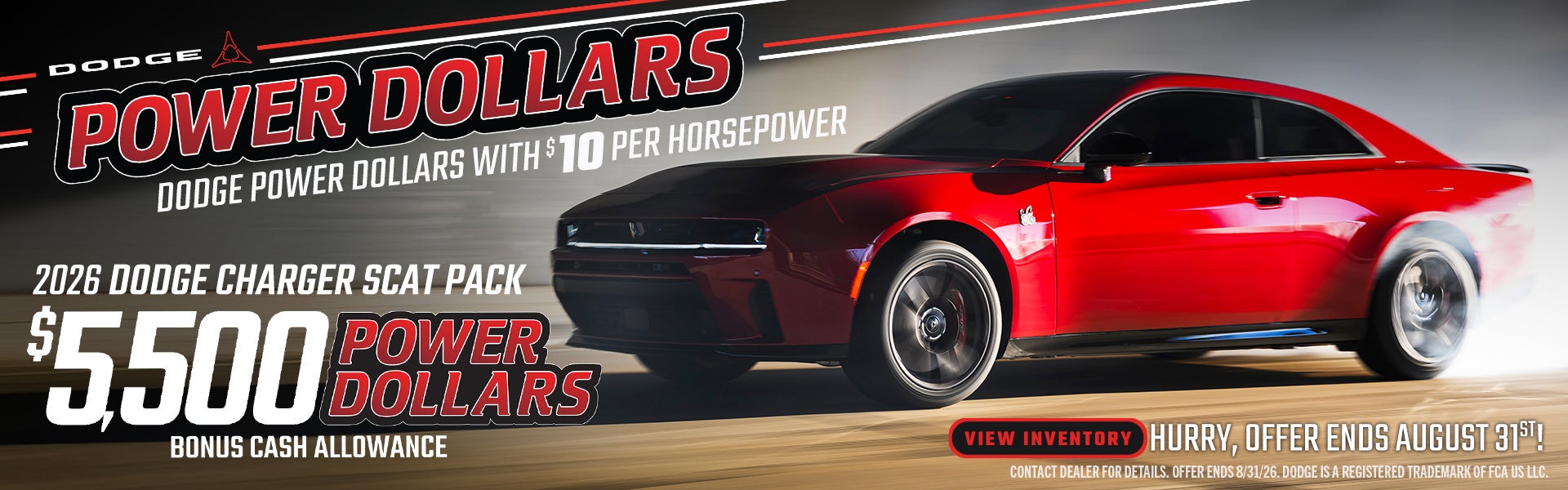 dodge charger: $5500 Power Dollars Bonus Cash Allowance 