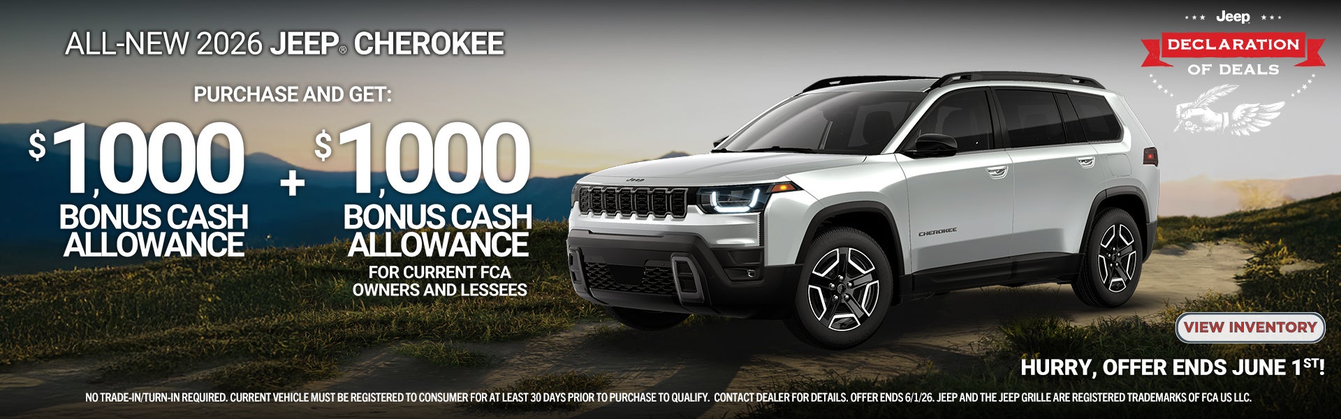 26 jeep Cherokee bonus cash