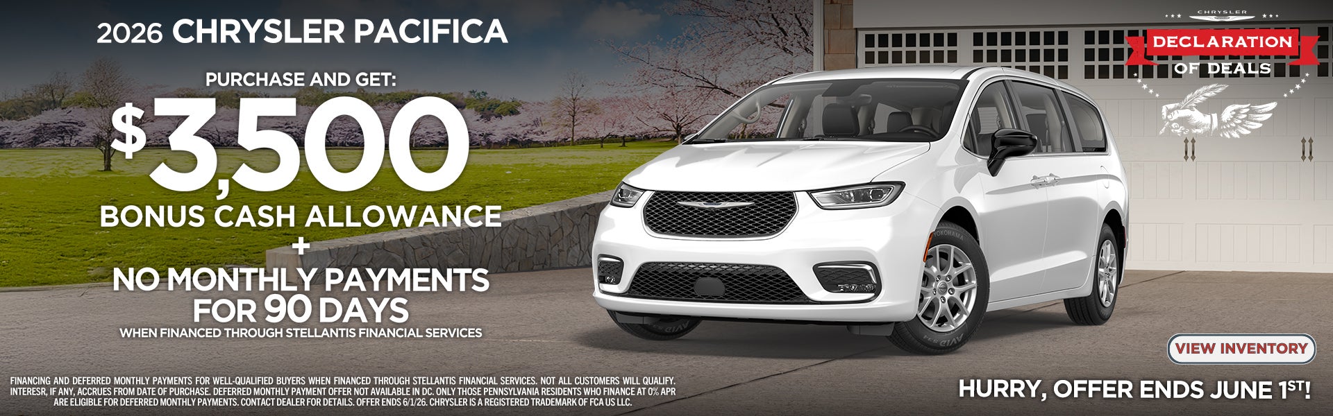26 pacifica 3500 bonus cash